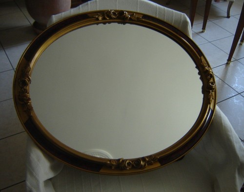 Miroir mural ovale art déco - miroir,