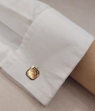 vintage BOUTONS MANCHETTE carré 1900 plaqué or chaine gilded