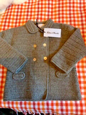 manteaux tartine et chocolat neuf double gris 100% de laine 18 mois