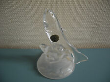 figurine statuette poisson cristal Arques déco vintage crystal fish statue 70s