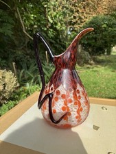 Le Verre Français/Schneider / Aiguière/pichet cassé verre multicouche à l'acide