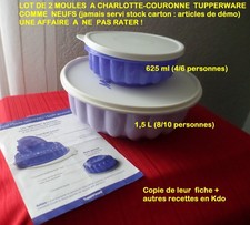 2 MOULES  A CHARLOTTE-COURONNE  jamais servi  (sans emballage)  TUPPERWARE !!