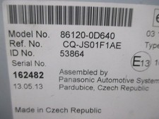 AUTORADIO  RÉCEPTEUR TOYOTA YARIS III  CQJS01F1AE  2582291