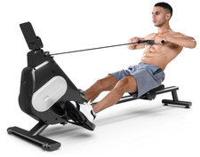 Rameur Magnétique 16 Niveaux avec Affichage LED Rail Coulissant Silencieux pour