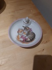 Vintage Et Sain.Assiette À Bouillie En Porcelaine Décor Chatons