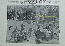 PUBLICITE GEVELOT MUNITION CHASSE SIGNE BENJAMIN RABIER ANIMAL DE 1927 FRENCH AD