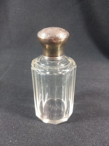 Flacon cristal bouchon argent - flacon,