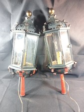 Grande Paire Lanternes Procession Tole Repercée Martelée XVIIIe XIXe Catholique