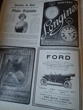 FORD voiture + montre LONGINES + verre TRIPLEX ILLUSTRATION 1914 col