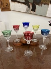 6 Verres en cristal Saint Louis de couleur modèle TOMMY ( Prix Pour Le Lot )