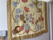 Ancien Foulard Carré De Soie