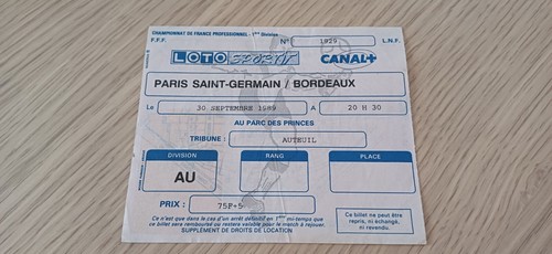Ticket billet paris - ticket,
