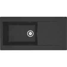 Evier a encastrer en résine 1000 x 500 mm 1 grande cuve - Noir - STRADOUR Lie...