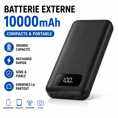 Batterie externe 10000mah - batterie,