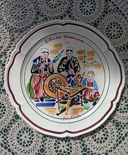 Plat de service aux décors Breton de Paul Urfer,manufacture de MBFA Pornic