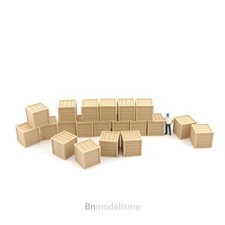 HO Lot Caisses CUBIQUES 1/87 H0 Décor Train Maquette Entrepôt Camion Marchandise