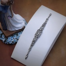 Bracelet Argenté Antique Art Deco RéctanglE Vintage Style Mariage QD32