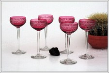 Set de 6 verres à vin du Rhin de la Cristallerie de Nancy - Roemer glasses set