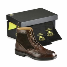 Bottes Brogue En Laine Marron