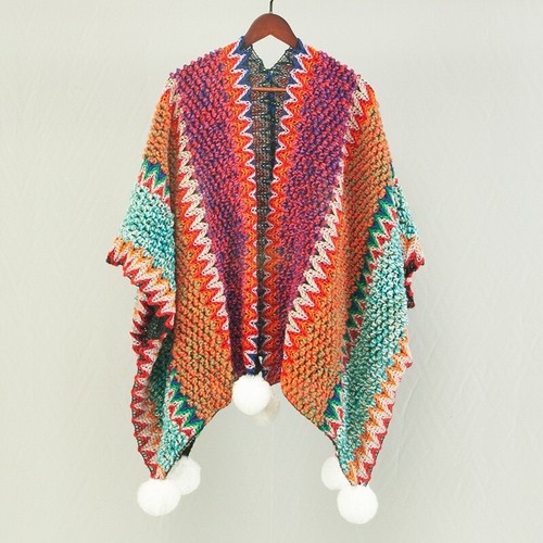 Femme ethnique cape tricot - cape,