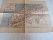 Ancienne CARTE DU MAROC ET DE LA FRONTIERE ALGERIENNE LE PETIT PARISIEN  1912