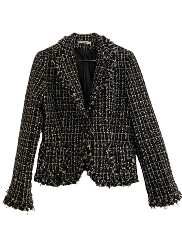 Veste noir blanc laine - blanc, 40%