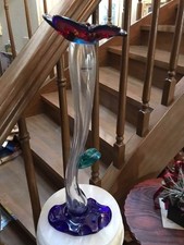 Vase Barbini en verre de Murano signé de collection vintage art italien décor...