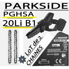 PARKSIDE lot 2 chaines Mini tronçonneuse PGHSA 20-Li B1 rechange couper Lidl NET