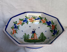 HB Quimper plat creux à pans coupés bretonne