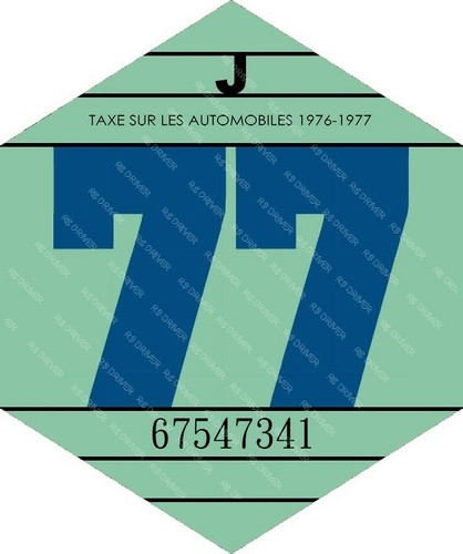 Vignette fiscale 1977 - fiscale,