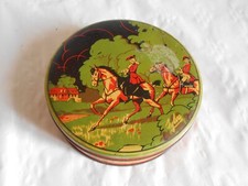 Vintage Tin Box sweet tin Horse riding 1930s French