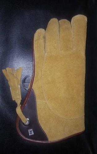 Fauconnerie gant cuir daim - fauconnerie,