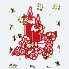 POCHOIR STENCIL METAL BOUGIES DE NOEL SPECIAL GAUFRAGE BRODERIE PERGAMANO  