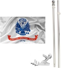 FFN 6ft Flagpole, Tangle Free Spinning Aluminum Telescopic Flag Pole and...