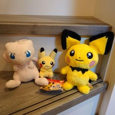 Lot Peluche Pokemon Pichu Pikachu Mew Peluche 3 Pièces Rare Cadeau Noël