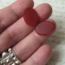2 Cornalines Agates pour Intaille Bijou 16 mm Héraldique