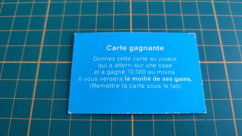 Carte gagnante seule pièce