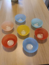 Vintage coupelle bol publicitaires verre huile Dulcine cuisine rétro Lot de 7