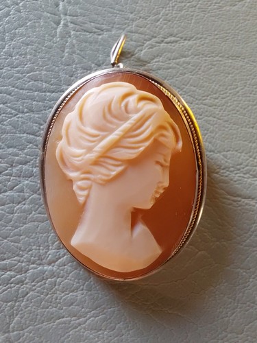 Pendentif broche camée - broche,