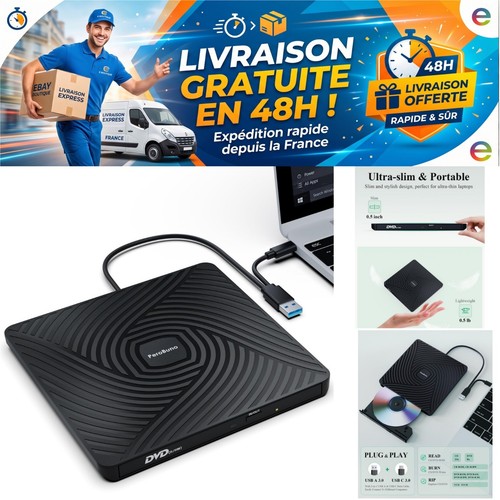Lecteur dvd externe - dvd, usb