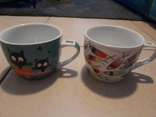 LOT DE 2 BOLS A SOUPE FOXTROT - POISSONS - CHATS