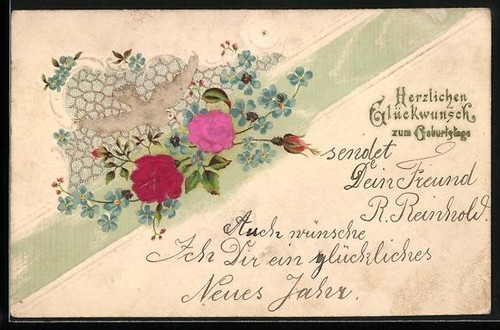 Carte postale gaufrée - , en