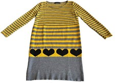 Robe jaune grise et noir avec des coeurs Twin-Set Simona Barbieri