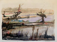 Martin ROLLAND (1926-2015) Paysage Marin Moderne Abstrait Contemporain 1967