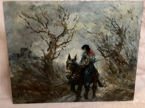 Tableau huile paysage rural - tableau,