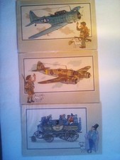 herge tintin 3 DOCUMENTS PUBLICITAIRES   ANCIEN  AVIATION DE GUERRE VOITURE