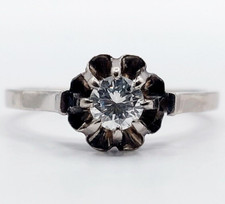 Bague solitaire art deco or