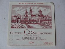 étiquette VIN Château COS  D'ESTOURNEL  1979  SAINT-ESTEPHE grand cru classé