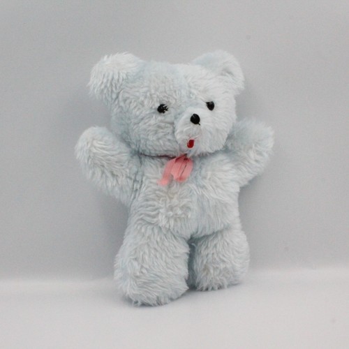 Ancienne peluche ours - , bleu