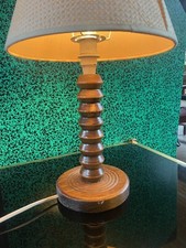 Pied De Lampe en bois Tourné, Vintage